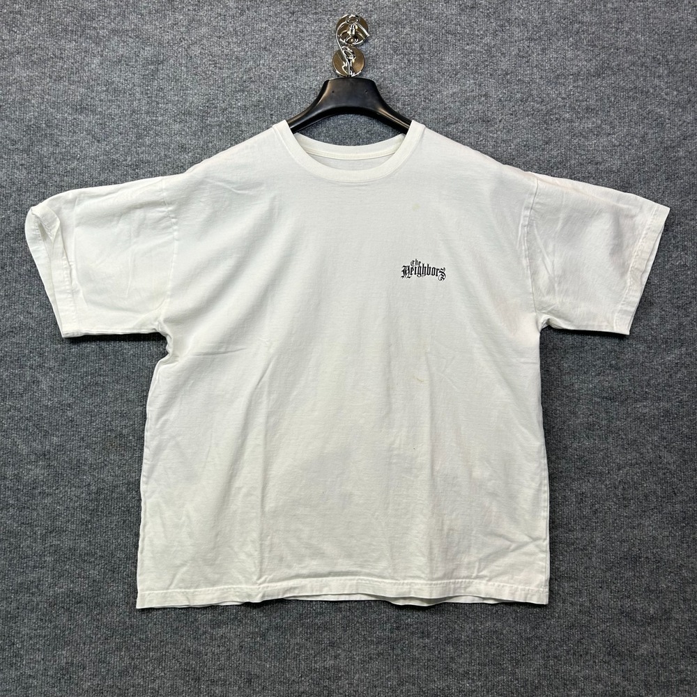 Neighborhood T-Shirt Men's White Graphic Cotton Short Sleeve Streetwear Large